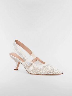 Dior “J'Adior Slingback Pump” - Off white with Lace perfect bridal shoe 40
